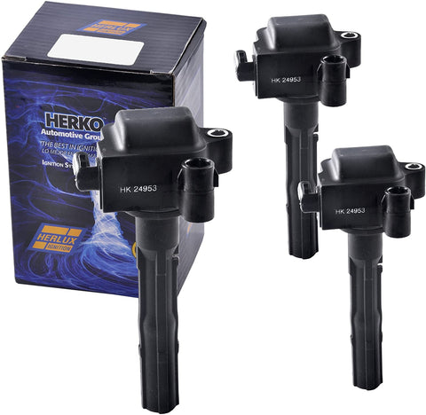 Set of 3 Herko B023 Ignition Coils For Toyota Lexus V6 3.0L 1991-1996