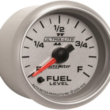 Auto Meter 4910 Ultra-Lite II 2-1/16" 0-280 ohms Full Sweep Electric Fuel Level Programmable Empty - Full Range Gauge