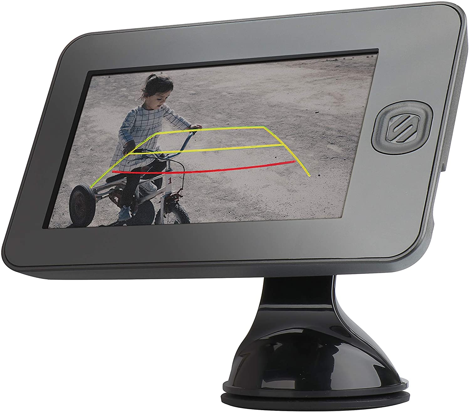 SCOSCHE WBUSSPF43 Wireless Solar Powered Backup Camera System with 4.3” Color Dash Monitor and License Plate Frame for Cars, Trucks and SUV’s (Wireless)