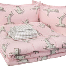 AmazonBasics Easy Care Super Soft Microfiber Kid's Bed-in-a-Bag Bedding Set - Twin, Purple Unicorns