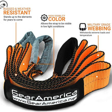 GearAmerica Recovery Tow Strap 4" x 30' | Ultra Heavy Duty 45000 lbs (22.5 US Tons) Strength | Triple Reinforced Loops + Protective Sleeves | Emergency Truck Towing | Free Storage Bag + Strap