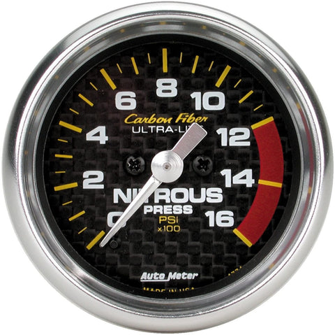 AUTO METER 4774 Carbon Fiber Electric Nitrous Pressure Gauge