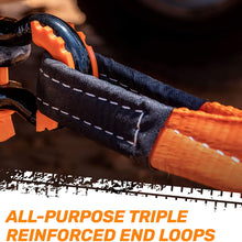 RoofPax Tow Strap 3" x 30 ft. Off Road Recovery Rope | 30,180 lb Break Strength Capacity | Heavy Duty Winch Strap with Triple Reinforced End Loops | Essential Recovery Kit for Getting Off-Road