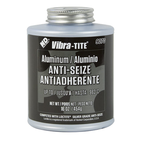 Vibra-TITE 9070 Aluminum Anti-Seize Lubricant Compound, 8 oz Jar with Brush, Silver