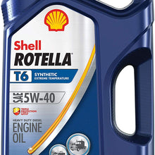 Shell Rotella T6 Full Synthetic 5W-40 Diesel Engine Oil (1-Gallon, Case of 3)