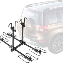 Universal 4 Bicycle Platform Bike Rider Carrier Mount Rack Fit 2" Hitch Receiver for Sport Truck SUV - 200 Lbs. Capacity, Easy Foldable, Sturdy & Rust Proof