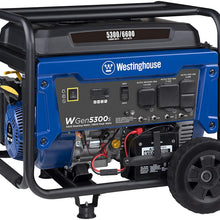 Westinghouse WGen9500DF Dual Fuel Portable Generator-9500 Rated 12500 Peak Watts Gas or Propane Powered-Electric Start-Transfer Switch & RV Ready, CARB Compliant