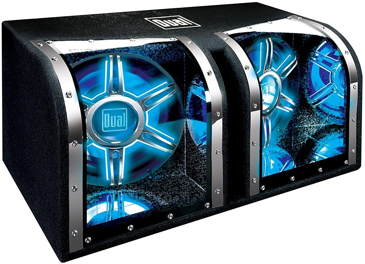 Dual Electronics BP1204 12 inch illumiNITE High Performance Studio Enclosed Car Subwoofers with 1,100 Watts of Peak Power (12-inch Sub (Pair) Plexi)