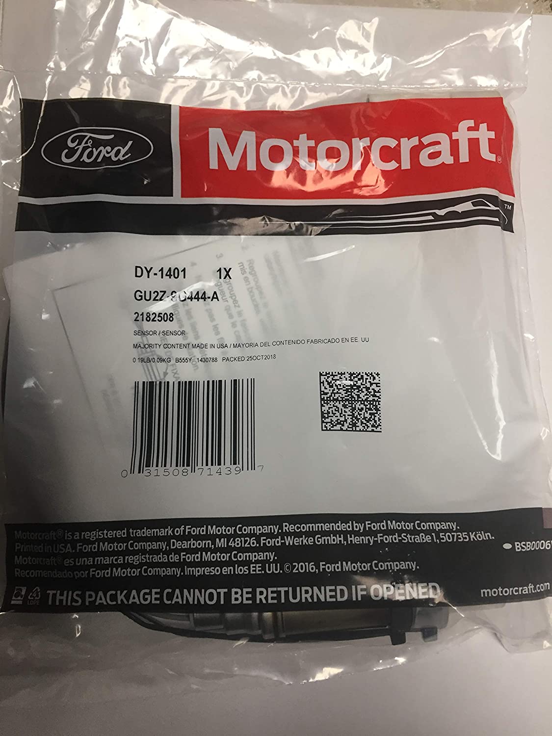 Motorcraft DY1401 Sensor de gas de escape