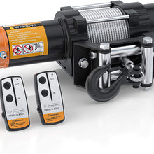 ORCISH 4500lb 12V Electric Steel Cable Winch Kits with Wireless Remote Control mounting Bracket, IP67 Waterproof ATV/UTV Winch