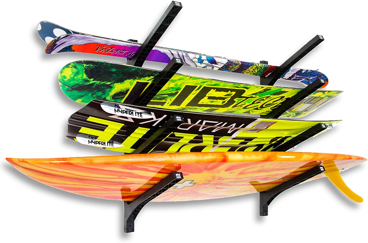 Official Nice Rack | Quad Surfboard Wall Rack - (Four Boards)