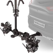Vibrelli Bike Hitch Rack for Cars, SUV - Holds 130lbs - Anti-Wobble - 2 Bicycle Carrier for Fat Tire, Ebikes, Road, Mountain, MTB - Tilt Up/Fold Down - Locking Tow Hitch Mount Platform Bike Holder