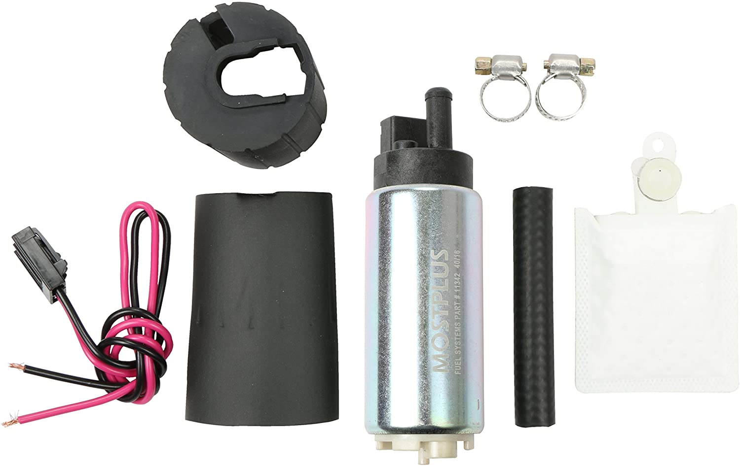 MOSTPLUS 255LPH High Performance Offset Inlet EFI Fuel Pump Kit Replace HFP-342