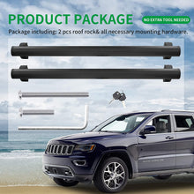 OTUAYAUTO Roof Rack Crossbars Replacement for 2011-2021 Jeep Grand Cherokee, with Anti-Theft Locks Luggage Racks Cross Bars, Black Matte