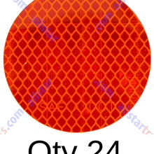 3" Inch Round DOT-SAE Amber/Red High Visibility Reflective Stick-On Prism Reflector | Strong Adhesive/Weatherproof | Trailer Camper RV Flatbed Fender Property Boat Marine (Red, Qty 4)