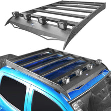 V8 GOD Top Roof Rack Cargo Carrier for Toyota Tacoma 2005-2021 2/3 Gen -Textured Steel Tacoma Roof Rack w/ 4×18w LED Spotlights