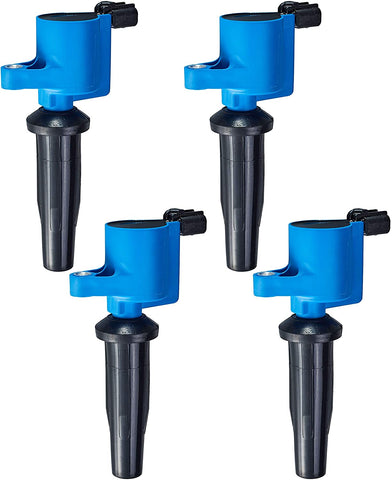 ENA Pack of 4 High Performance Ignition Coils compatible with Ford - ESCAPE FOCUS - Mazda 3 - TRIBUTE - Mercury - MARINER - 2.0 2.3 DOHC fits FD505 DG501 DG504 DG541 DG507