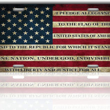 USA American Flag License Plate Cover – Zento Deals Patriotic Pledge of Allegiance Vintage Stainless Steel Thick Durable Novelty License Plate