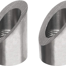 PitVisit Exhaust Weld Bungs Stainless Steel for Standard Size Bosch Style Lambda Wideband Oxygen Sensors Universal Weld-On - Pack of 2 (Angled)