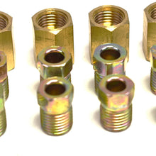 A-Team Performance 12 Piece 3/8 Inch-24 Threads Brake Line Fittings Assortment for 3/16 Inch Tube (4 Unions, 8 Nuts)