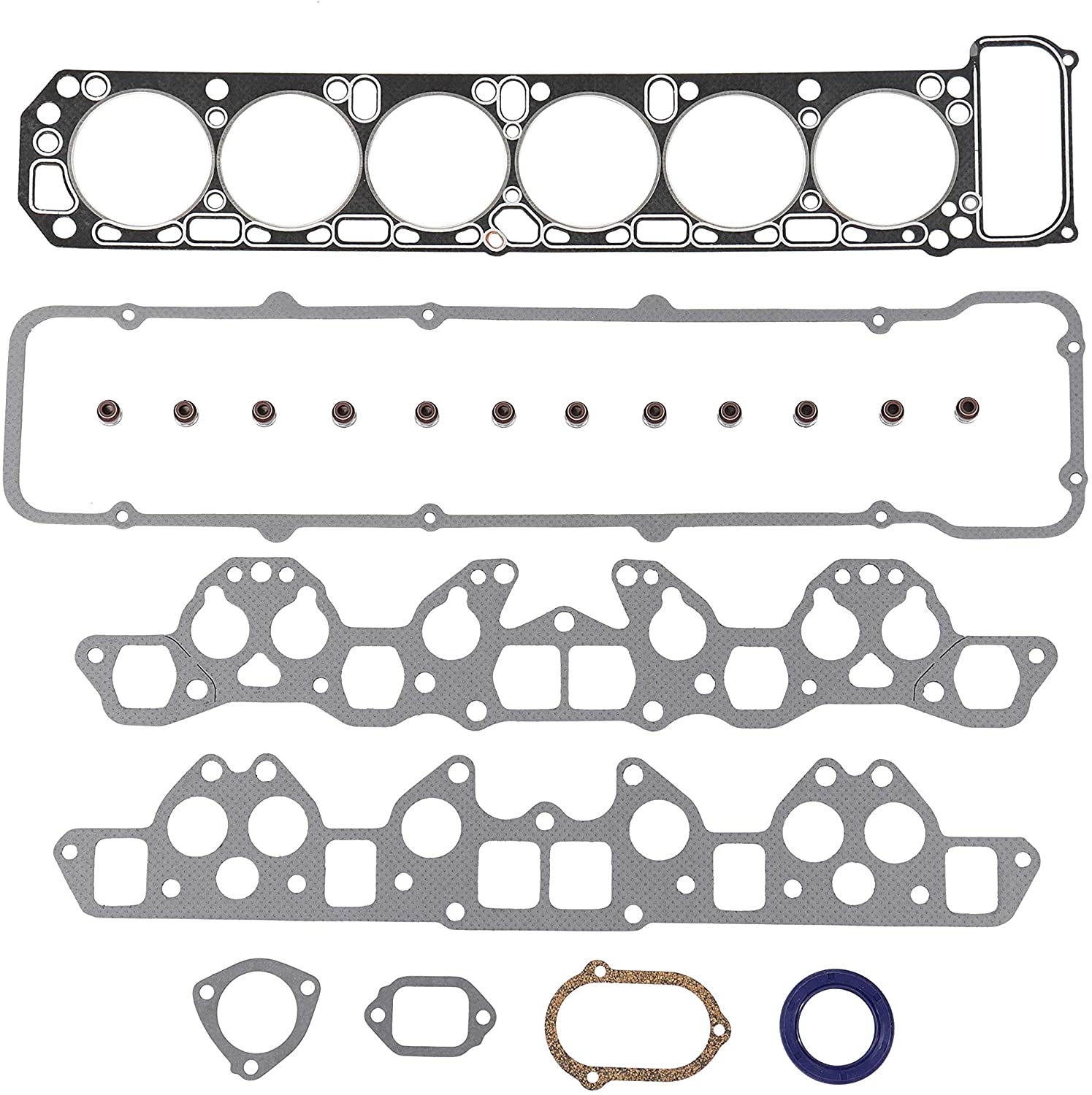 DNJ HGS608 Graphite Head Gasket Set for 1970-1984 / Nissan / 240Z, 260Z, 280Z, 280ZX, 810, Maxima / 2.4L, 2.6L, 2.8L / SOHC / L6 / 12V, V / 146cid, 156cid, 2393cc, 2753cc / L24, L24E, L26, L28E