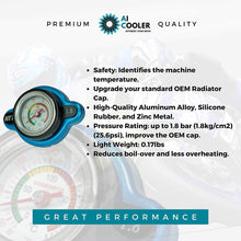 AiCooler Radiator High-Pressure Temperature Gauge Cap for select BETA, HUSABERG, HUSQVARNA, most KTM(19XX-2016), Husqvarna, and Western Motorcycles 1.8Kg/cm2 (25.6PSI) Model: MW1 Blue