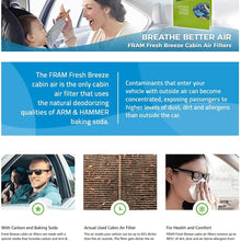 FRAM CF10285 Fresh Breeze Cabin Air Filter with ARM & HAMMER Baking Soda & Activated Carbon (Pack of 2)