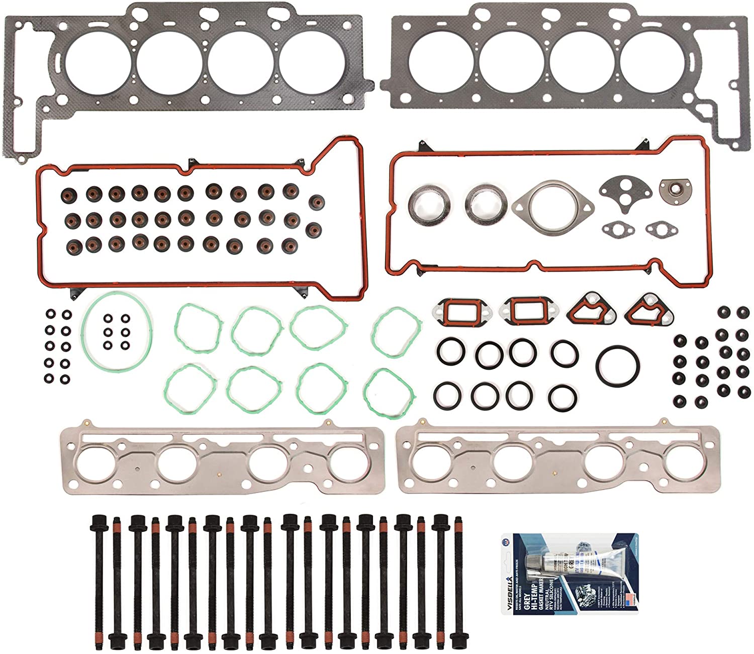 Evergreen HSHB8-10704 Head Gasket Bolts Set Fit 06-11 Cadillac DTS Buick Lucerne 4.6 DOHC 32V VIN Y, 9