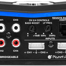 Planet Audio PL2400.4 4 Channel Car Amplifier - 2400 Watts, Full Range, Class A/B, 2/8 Ohm Stable, Mosfet Power Supply, Bridgeable