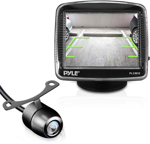 Pyle Backup Car Camera Rearview Monitor System - Parking and Reverse Assist w/ Waterproof and Night Vision Abilities, 3.5