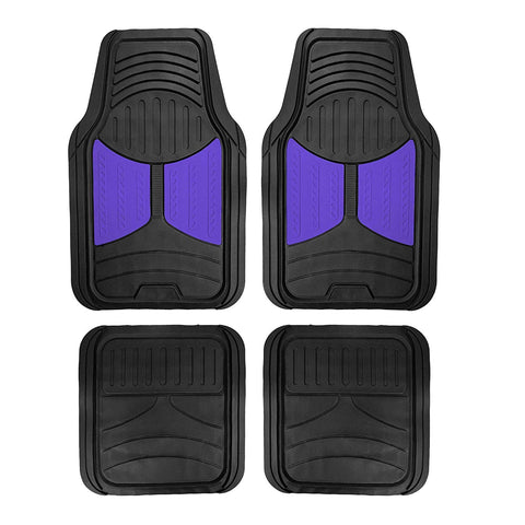 FH Group F11313BLUE Indigo Blue Rubber Floor Mats Universal Fit (Blue Indigo Color Full Set Trim to Fit Floor Mats)