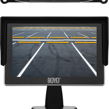 BOYO VTC525R - Wireless Vehicle Backup Camera System with 5” Monitor and Bar-Type License Plate Backup Camera for Car, Truck, SUV and Van
