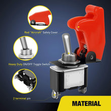 Nilight 90014E Heavy Duty Rocker Toggle Switch 12V 20A Red Cover SPST ON/Off 2Pin Car Truck Boat-5 Pack, 2 Years Warranty