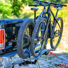 OMAC Auto Accessories Foldable Bike Rack Hitch Mounted | 2 Bicycle Carrier Racks Aadjustable Hitches Suitable for Electric Bikes and Fat Bikes