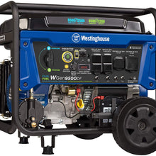 Westinghouse WGen9500DF Dual Fuel Portable Generator-9500 Rated 12500 Peak Watts Gas or Propane Powered-Electric Start-Transfer Switch & RV Ready, CARB Compliant