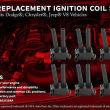 Ignition Coil Pack Set of 8 - Fits Dodge Ram 1500, 2500, 3500, Jeep Grand Cherokee 5.7L, Commander, Dodge Charger, Challenger 5.7L, 6.1L, 6.4L HEMI - Replaces 5602129AA, 56029129AA, UF-504, 56029129AF