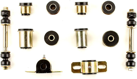 Andersen Restorations Black Polyurethane Front Suspension Bushings Set Compatible with Chevrolet Chevelle OEM Spec Replacements (12 Piece Kit)