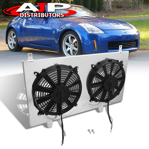 AJP Distributors Replacement Upgrade JDM Manual MT Transmission Aluminum Radiator Fan Shroud Cover Set Kit Dual Cooling System For 350Z For G35 2003 2004 2005 2006 2007 03 04 05 06 07