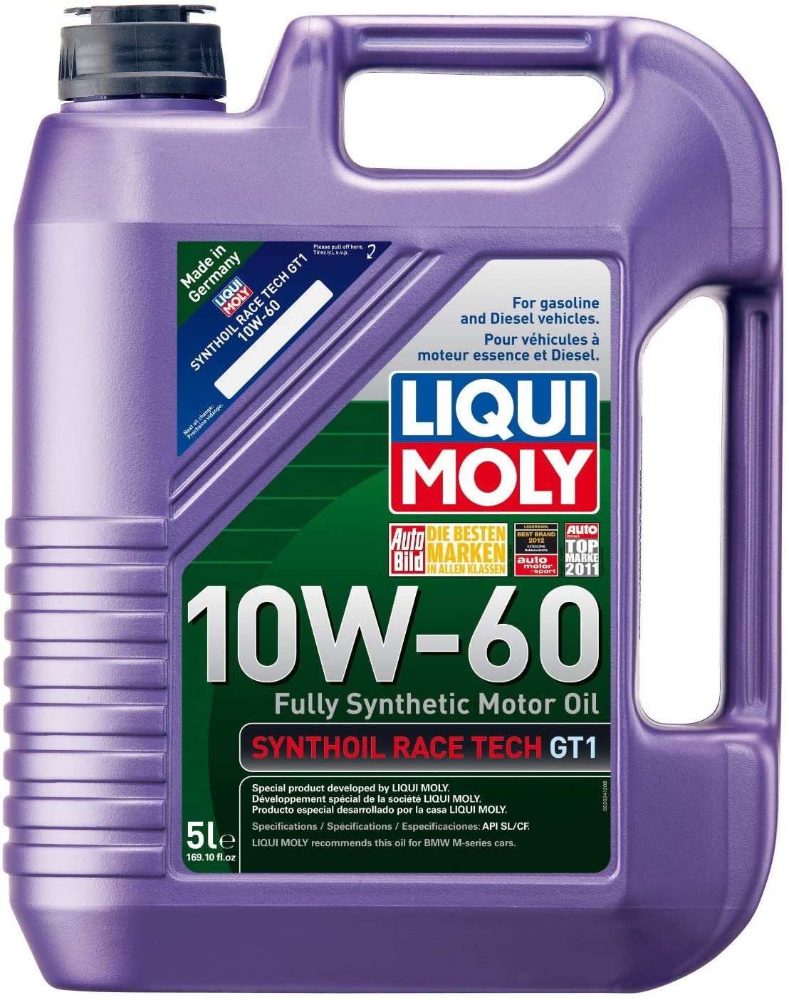 Liqui Moly (2024-4PK) Synthoil Race Tech GT1 10W-60 Motor Oil - 5 Liter, (Pack of 4)