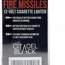 Fire Missiles Button Car Cigarette Lighter by Citadel Black - Anodized Aluminum, 12-Volt Replacement Accessory w/Safety Feature, Fits Most Vehicles, Socket Size A