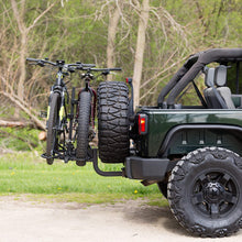 KAC Overdrive Sports K2 2” Hitch Mounted Rack 2-Bike Platform Style Carrier for Standard, Fat Tire, and Electric Bicycles – 60 lbs/Bike Heavy Weight Capacity – Smart Tilting – RV Use Prohibited
