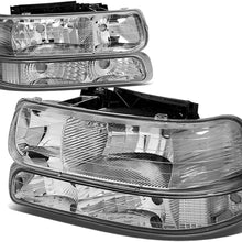 4Pcs Chrome Housing Clear Corner Headlight Bumper Light Lamp Replacement for Chevy Silverado Suburban Tahoe 99-02