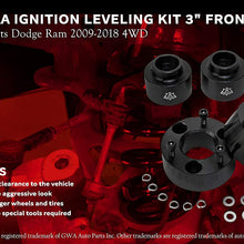 AA Ignition Leveling Kit Front 3 Inches, 2 Inches Rear - Compatible with Dodge Ram 1500 2009-2018 4WD 4x4 - Truck 3" Strut Lift Spacer Set Front 2" Rear -Forged Aircraft Billet Aluminum Construction