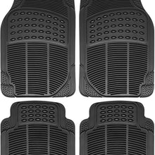 OxGord Car Floor Mats - All-Weather, Non-Slip, Odorless Rubber - Universal Fit Best for Car SUV Truck Van, Heavy Duty, Ridged Liner Protection Great for Catching Spills & Easy Rinse
