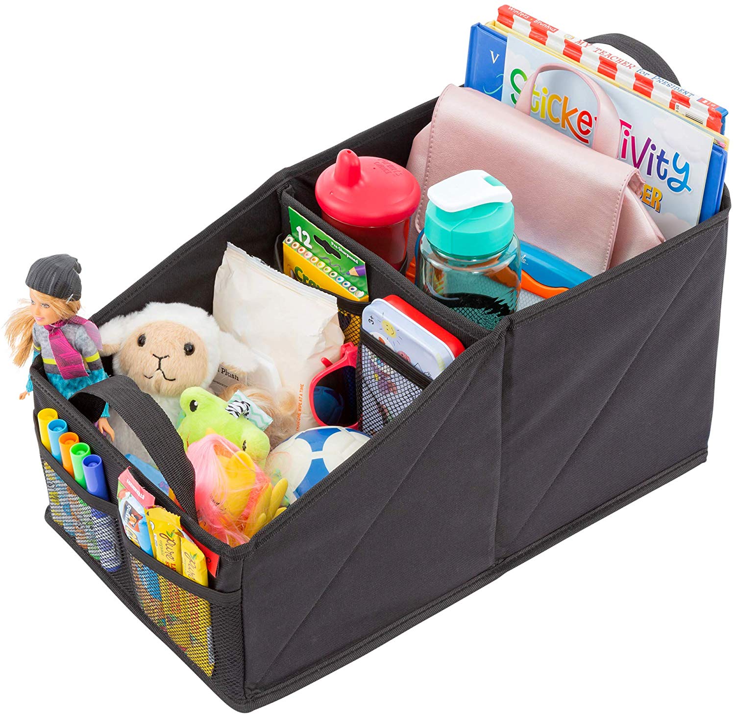 Premium Front & Backseat Car Organizer | Heavy Duty Back Stitching - 9 Clutter-Free Seat Storage Pockets | Easily Keep Seats & Floors Organized & Clean w/ Supply and Toy Organizers for Kids & Adults
