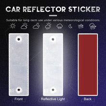 Swpeet 20Pcs Universal Red + White Plastic Rectangular Stick-on Car Reflector Sticker, Door Reflectors Interior Red + White Compatible Warning Plate Adhesive Reflector for Most Car