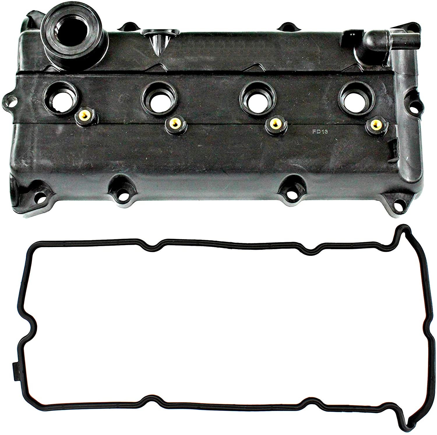 DNJ VCA638 Engine Valve Cover Gasket Spark Plug Seals for 2002-2006, Nissan, Altima, Sentra, 2.5L, DOHC, L4, 16V, 2488cc, 152cid