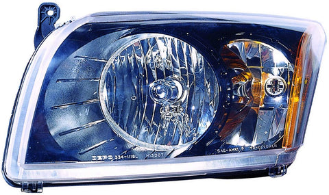 Depo 334-1118P-AS2 Dodge Caliber Headlight Assembly Set with Black Bezel