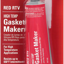 Permatex 81160 High-Temp Red RTV Silicone Gasket, 3 oz