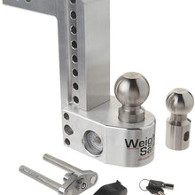 Weigh Safe WS6-2, 6" Drop Hitch w/ 2" Shank/Shaft, Adjustable Aluminum Trailer Hitch & Ball Mount w/ Built-in Scale, 2 Stainless Steel Balls (2" & 2-5/16") and a Double-pin Key Lock